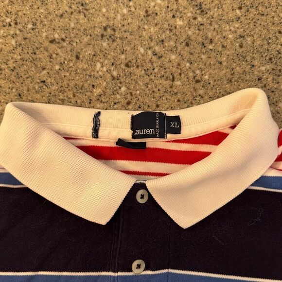 POLO RALPH LAUREN Vintage Golf Crest Striped Polo - Picture 2 of 12